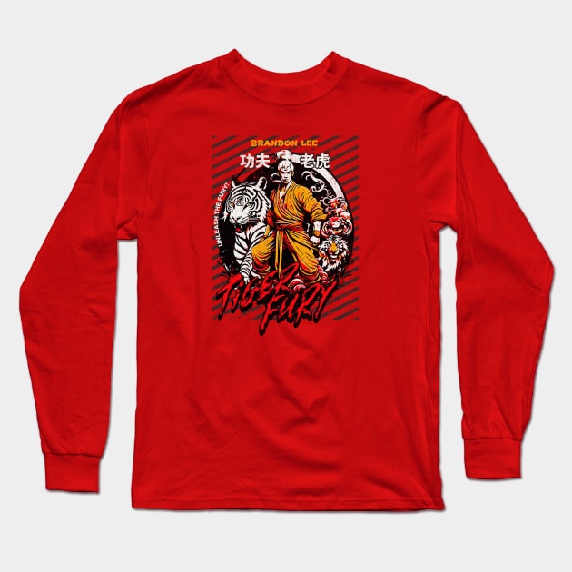 Tiger Fury - Classic 90s Movie With Brandon Lee Long Sleeve T-Shirt by Contentarama